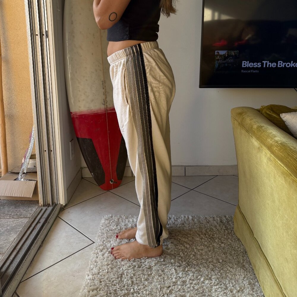 Aviator Nation Grey Striped Sweatpants